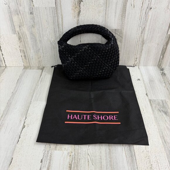 Haute Shore Carrie Mini Woven Hobo Bag Black EUC - Picture 1 of 6